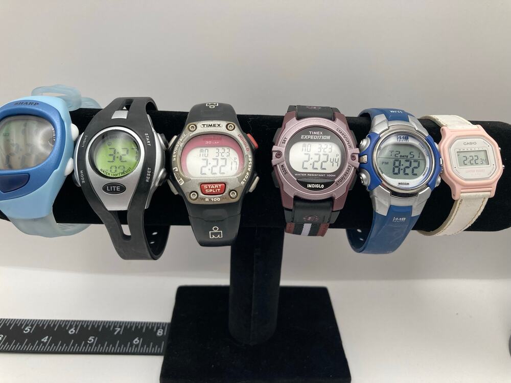 Women's Digital Watch Bundle Lot-Bulk 6 Watches - including Casio Timex Sharp